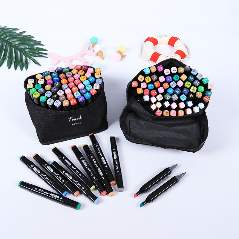 Touch Markers Pens 12/24/36/48/60/80 Colors Dual Tip Markers Permanent ...