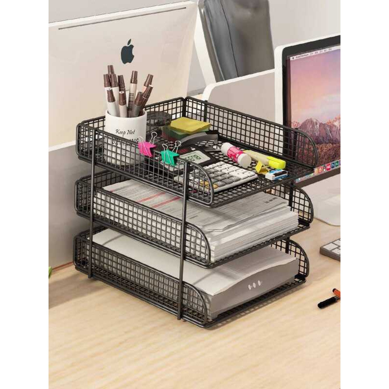 Metal Rack Desk Storage Box A3 A4 Document Archive Organizer Office ...