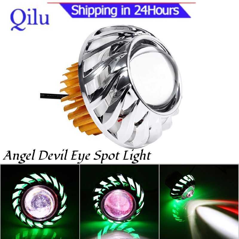 40 Motorcycle Headlight LED Projector Lens Dual Halo Angel Devil Eye ...