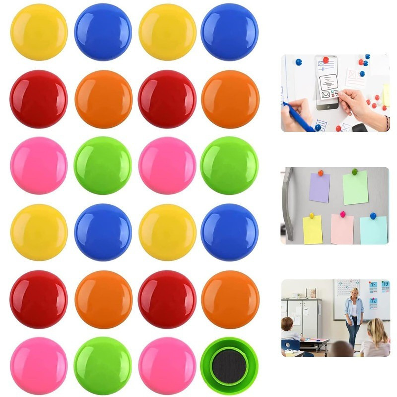 6/80Pcs Round Plastic Covered Magnets / 20/30mm Magnetic Buttons ...