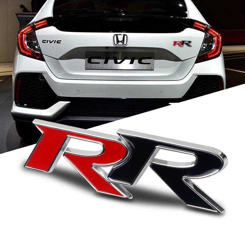 Metal 3D Car Emblem Letter Stickers Trunk Badge Decal For Honda RR ...
