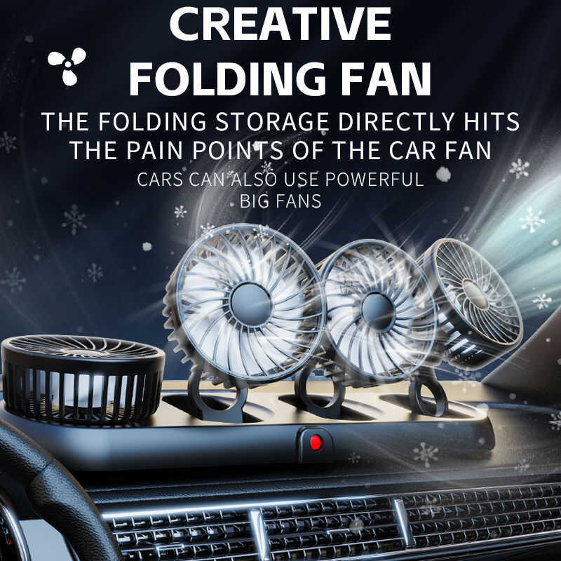 Universal Car Fan 12V/24V Electric Three/Four Head Automotive Fan 360 ...
