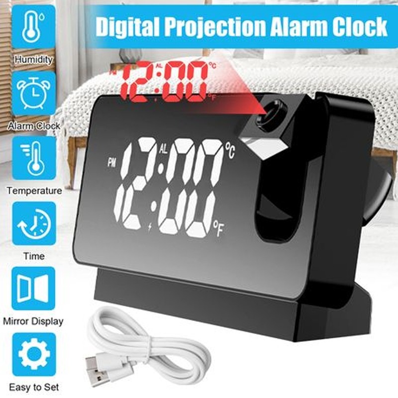 Electronic Projection Alarm Clock With Time Projection LED Digital ...