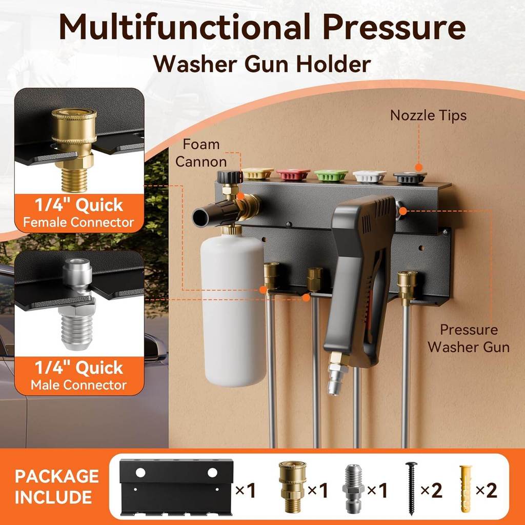 Pressure Washer Gun & Foam Cannon Holder, Wall Mounted Storage Rack for ...