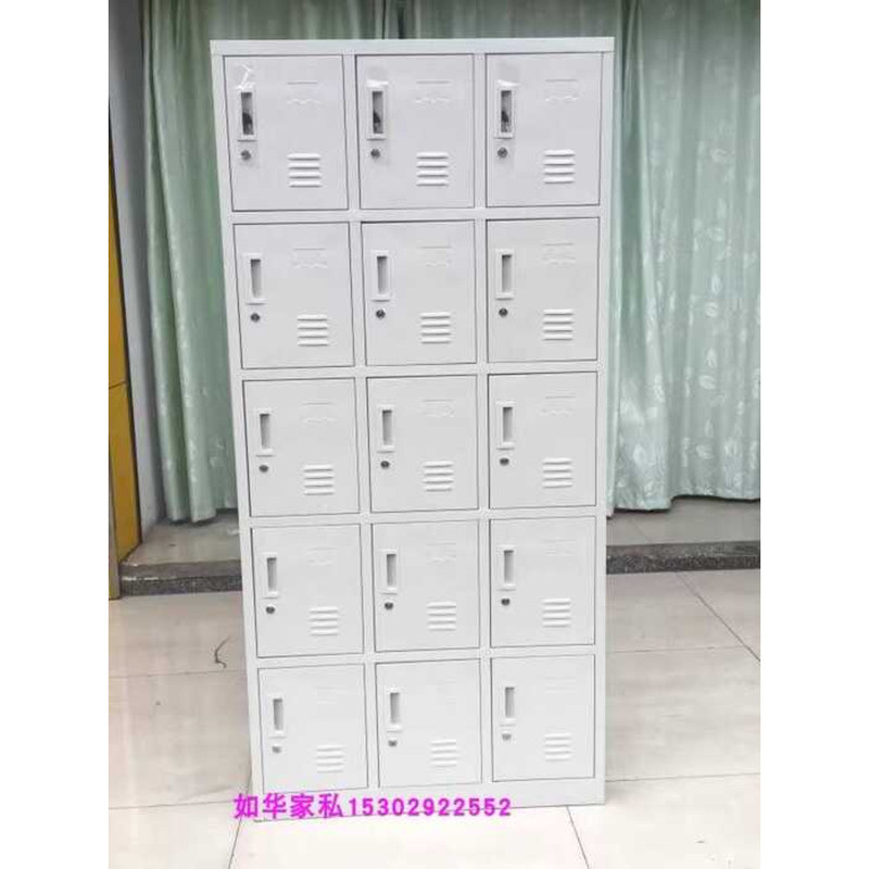 Employee 15-Door Staff Locker Shoe Iron File with Lock Storage Cabinet ...