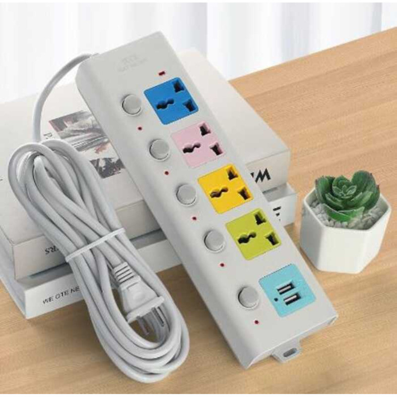 EXTENSION Wire-Multi-Function Socket Plug Universal Power Board Strip ...