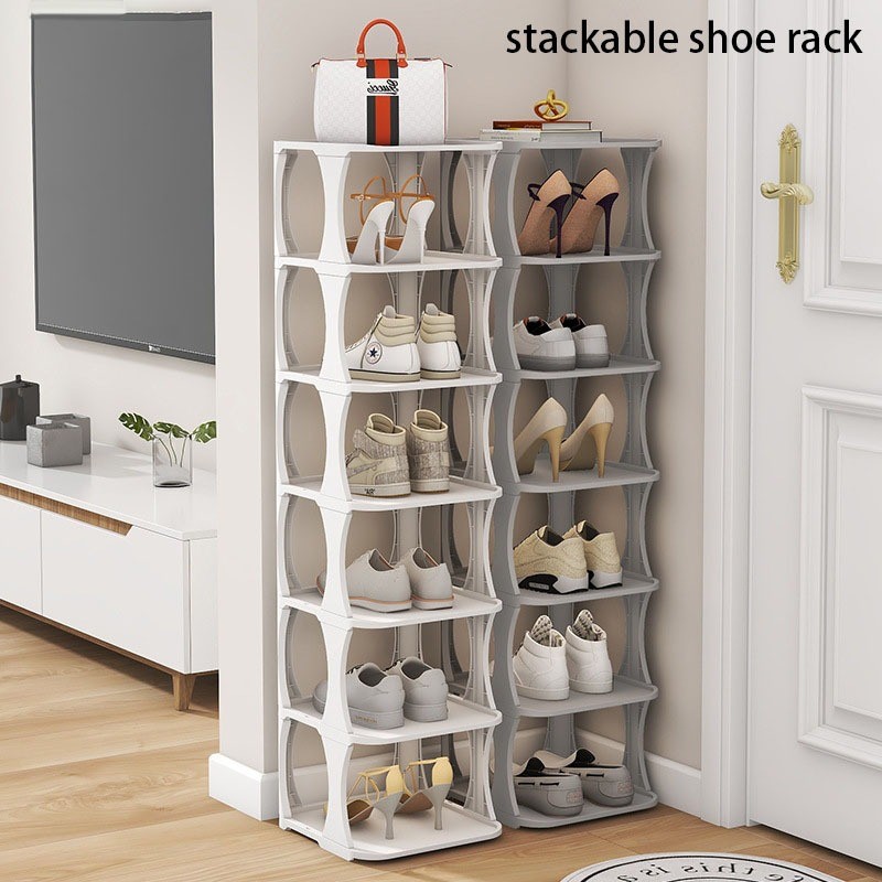 9 Layer shoe rack Plastic Stackable Save space Shoes Organizer Storage ...