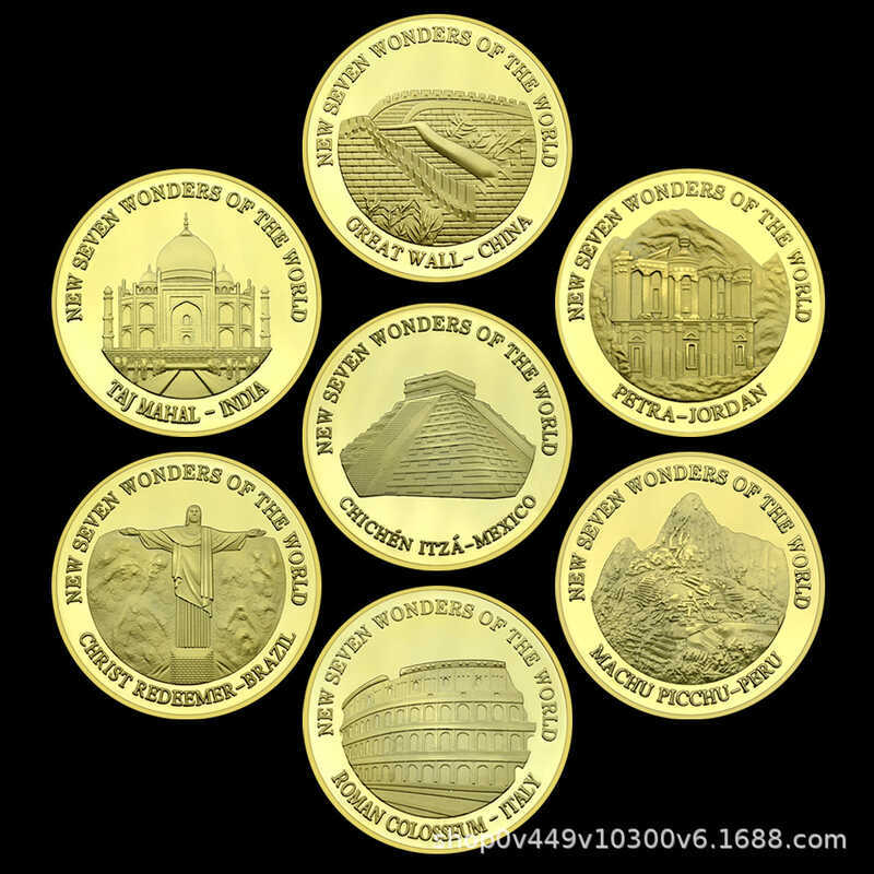 The Seven Miracle Commemorative Coins of the World Great Wall Pyramids ...