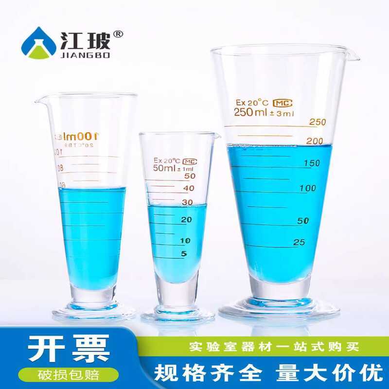 Triangular Glass Cup with Scale Borosilicate Teaching Laboratory ...