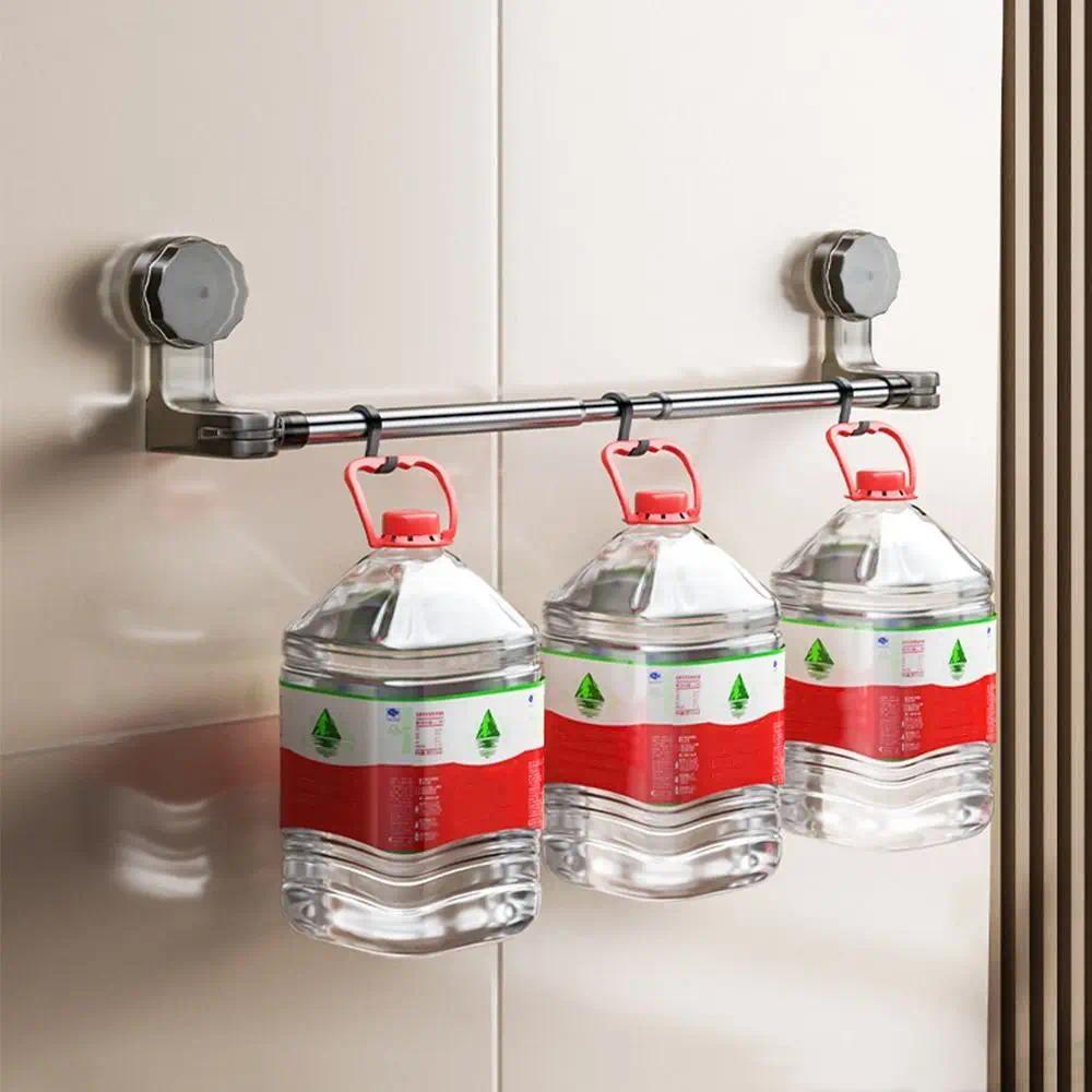 (Local stock) 50-100CM Adjustable Wall-Mounted Suction Towel Rack ...