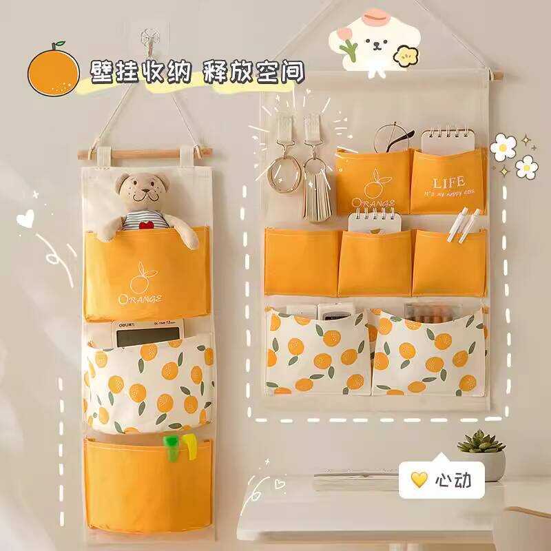 Refrigerator Rack Side Wardrobe Wall Canvas Cosmetic Storage Hanging ...
