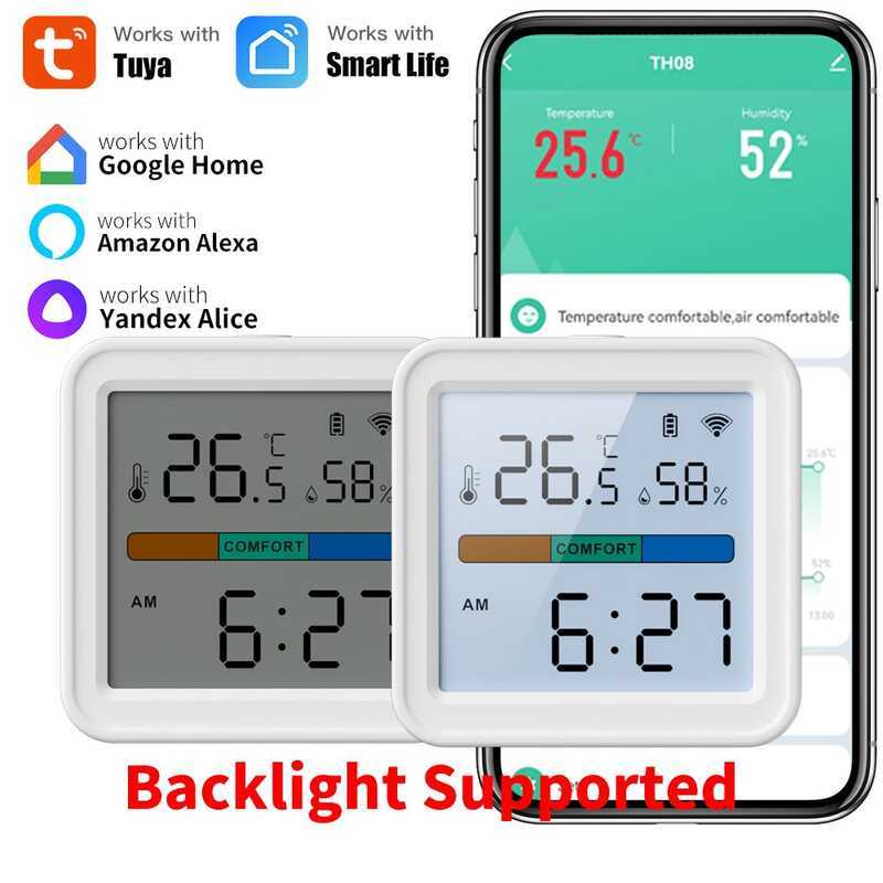 Tuya Wifi Temperature Humidity Sensor Hygrometer Thermometer Smart Home ...