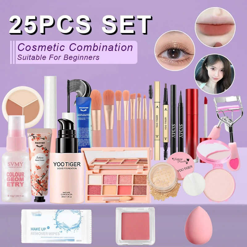 25Pcs Makeup Set Cosmetic Kit Liquid Foundation+Set Up Spray+Concealer ...