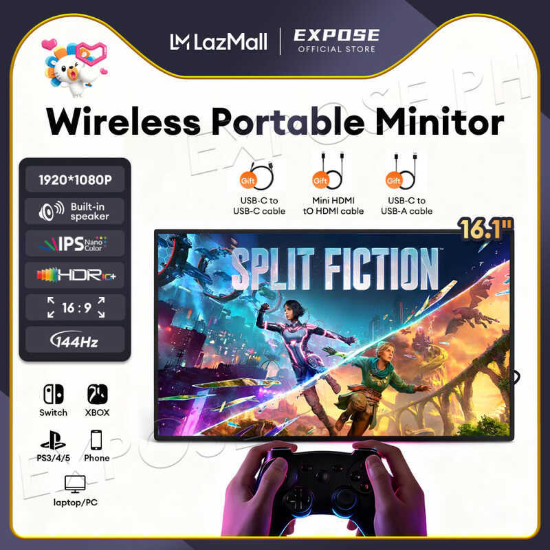 EXPOSE Portable Monitor 16.1 Inches 144Hz IPS HDR Gaming Office Mobile ...
