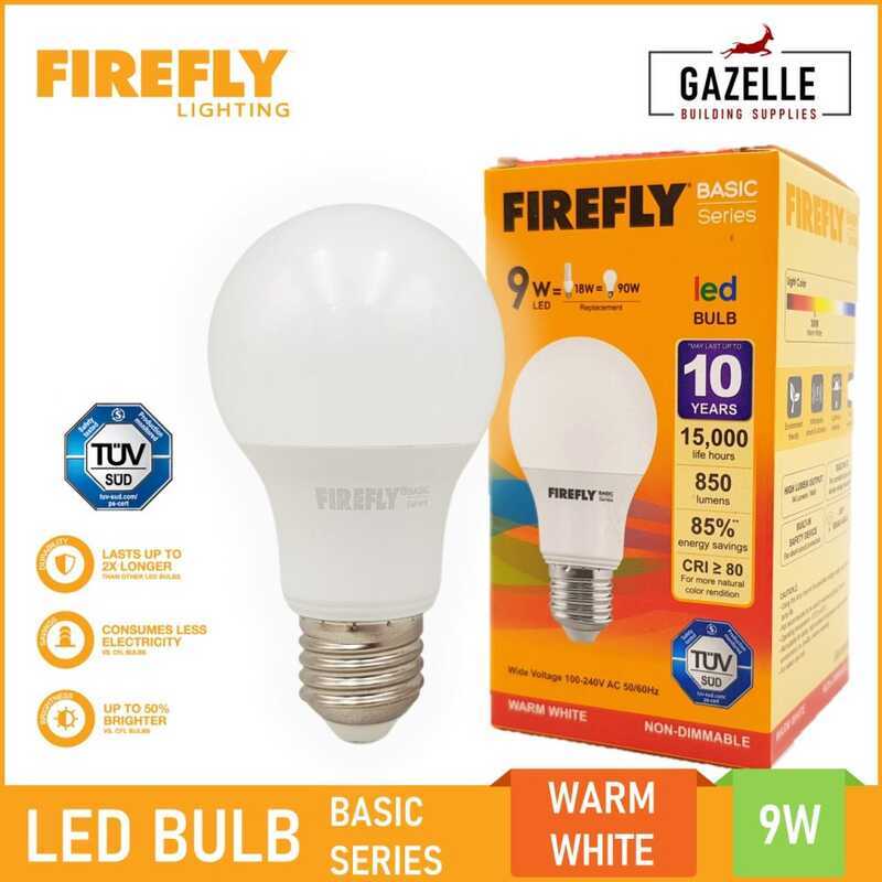 Firefly Basic Series LED Bulb Warm White - 9 Watts 1F6 | Shopee Philippines