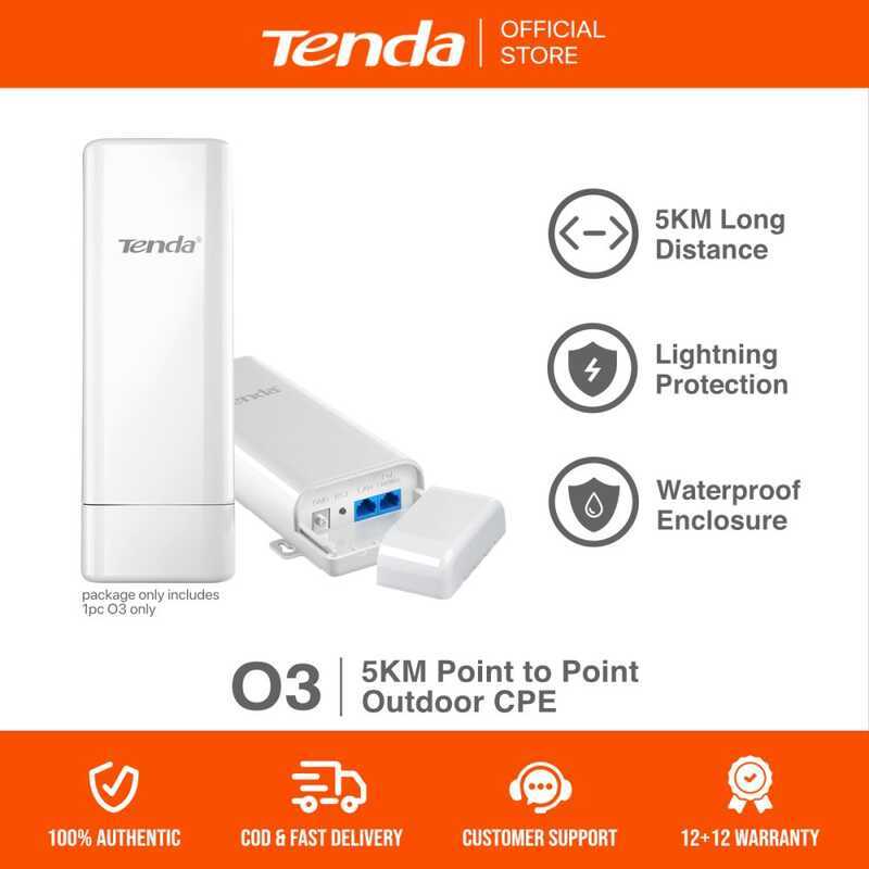 Tenda O3 V2 5Km Long Distance P2p Outdoor CPE Ip64 Waterproof 12Dbi ...