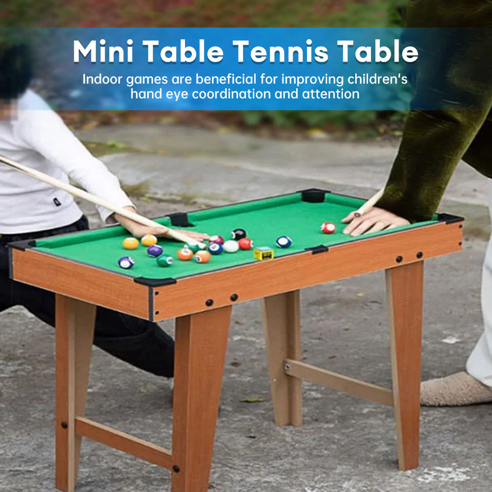 Mini Billiard Table For Kids Wooden With Tall Feet Pool Table Set Taco ...