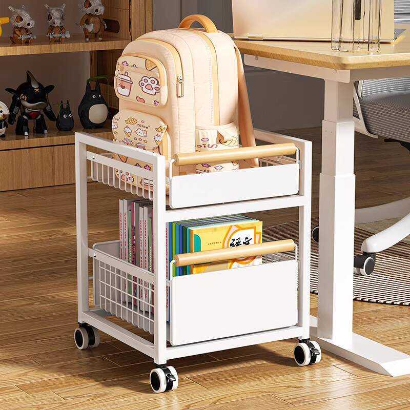 Backpack Rack Movable Home Gap Bag Trolley Under Desk with Wheels Book ...