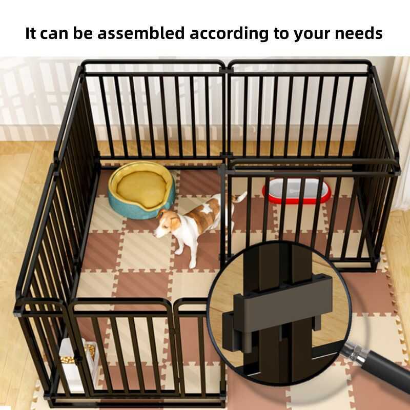 Large Space Sturdy Square Tube Dog Fence Easy Assemble Pet Cage Dog ...