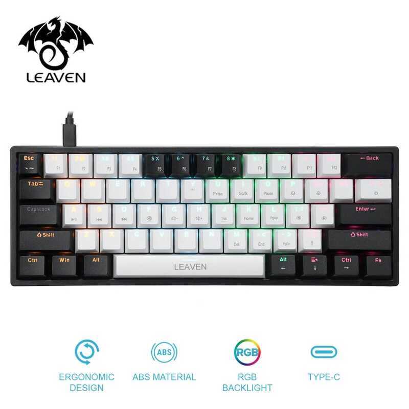 Leaven K620 Mechanical 61 Keys Hot-swappable RGB Backlit Detachable ...