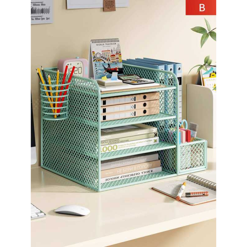 Desktop Multi-layer Document Folder Organizer Shelf Archive Rack ...