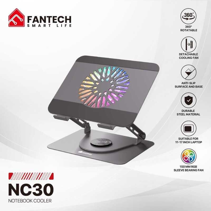 Fantech Notebook Cooler Stand NC30 11-17 inch Laptop Detachable Cooling ...