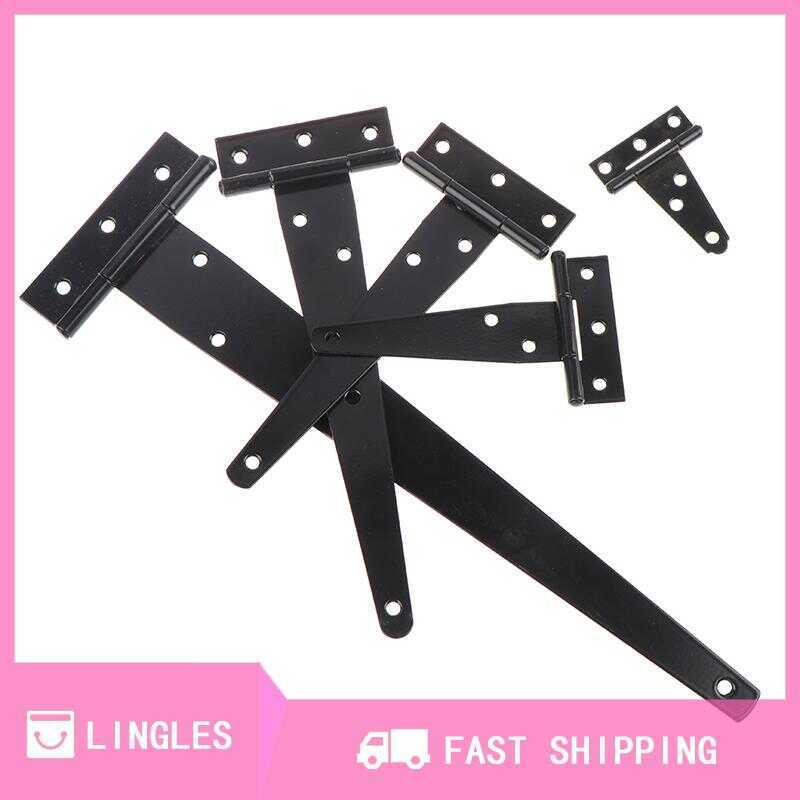 LINGLES Black Paint T Shape Triangle Hinge Cabinet Shed Wooden Door ...