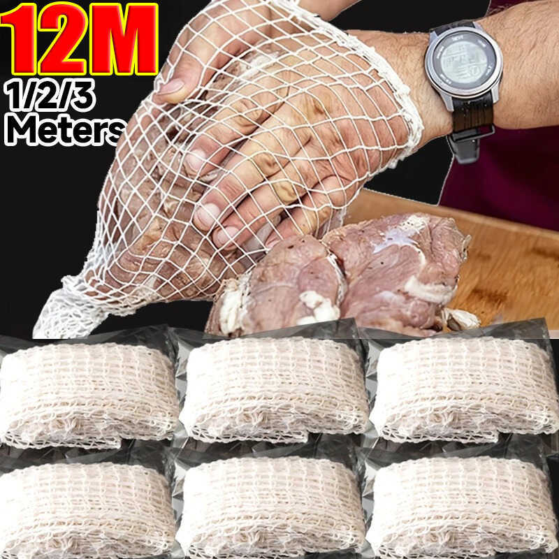 12M Mesh Bag Cover Meat Sausage Netting Elastic Turkey Smoked Ham Beef ...
