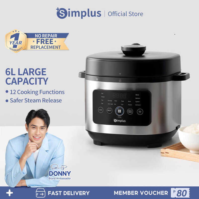 Simplus Electric Pressure Cooker, Multi-Functional Rice 12 Preset Menus ...