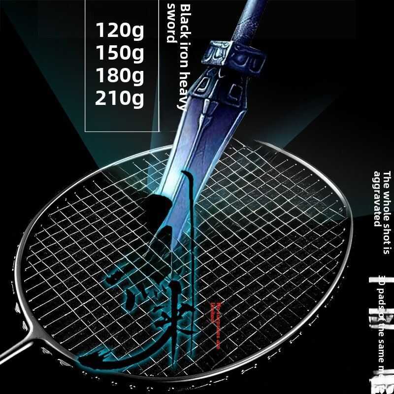 Training Badminton Racket Extra Weighted Carbon Fiber Swing Tool ...