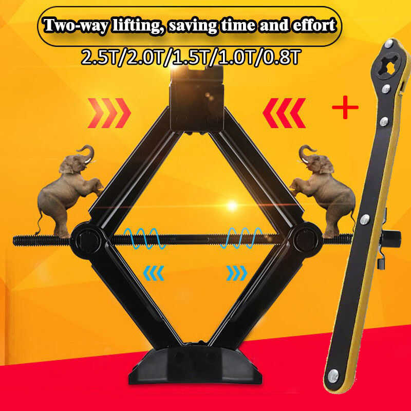 Car Jack Ratchet Wrench+Capacity Hand Cranked Scissor Repairing Tool ...