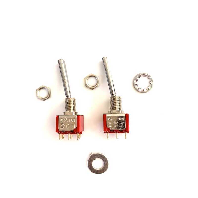 Q11 6 Pins 2 Positions Rocker Arm Toggle Switch Flat Long Handle 21mm ...