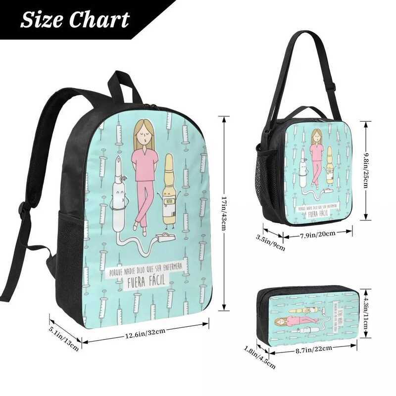 Nurse Doctor Enfermera En Apuros Backpack Set For Girls Boys Pencil ...