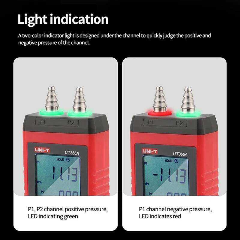 Uni-T Ut366a Manometer Digital Air Pressure Meter Pressure Differential ...