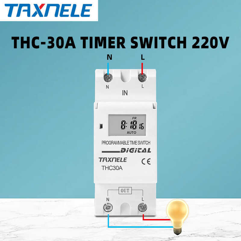 TAXNELE Digital Timer THC Weekly Programmable Relay 12V 24V 48V 110V ...