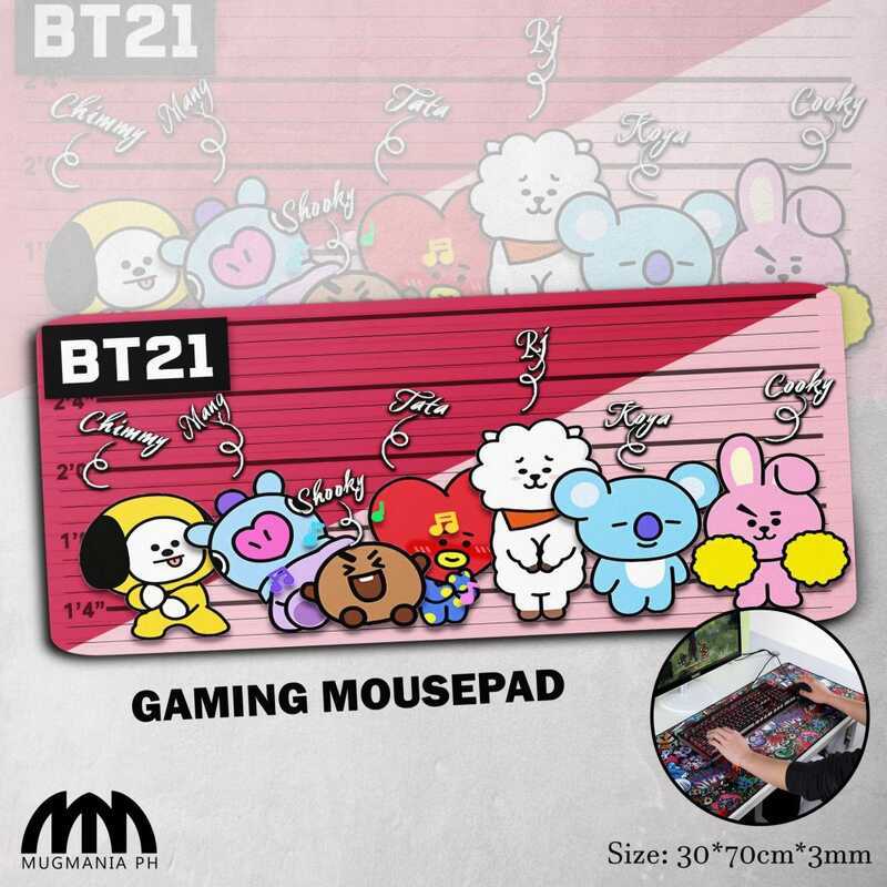 BTS X Mugmania Character Bt21 Gaming Mouse Pad V13 - 30*70Cm*3Mm 6Fd ...
