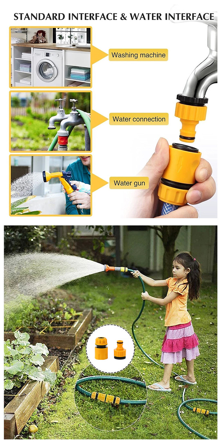 (Fast&COD)1/2’’ Quick Coupling Hose Connector Quick Water Tap Adapter ...