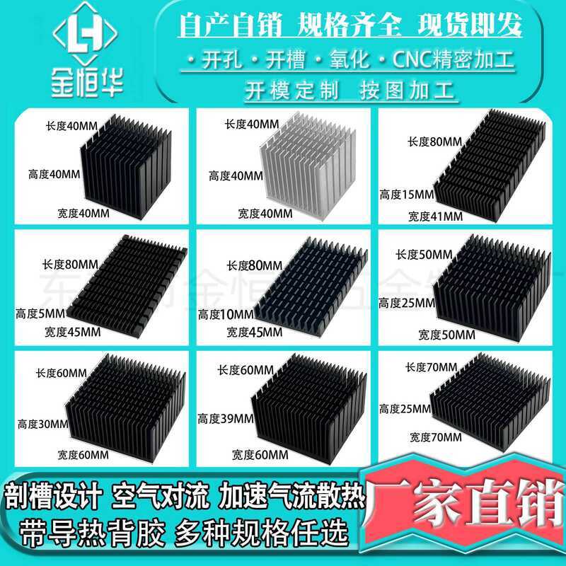 Aluminum Profile Grooved LED Cooling Power Module CPU Graphics Card ...