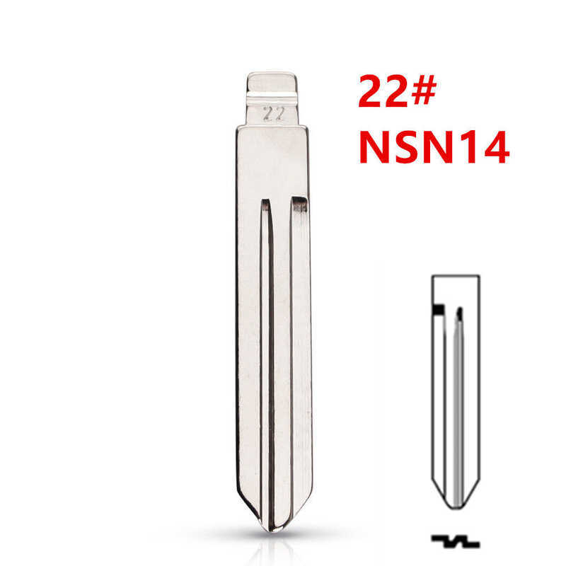 10pcs Uncut flip Metal key blade 22# NSN14 Nissan Sunny Tiida Teana for ...