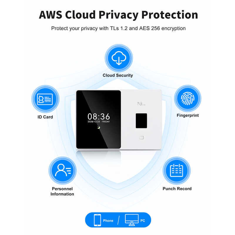 c2 Ngteco Cloud Time Clock 5Ghz Wifi Time Cloc For Employees Small ...