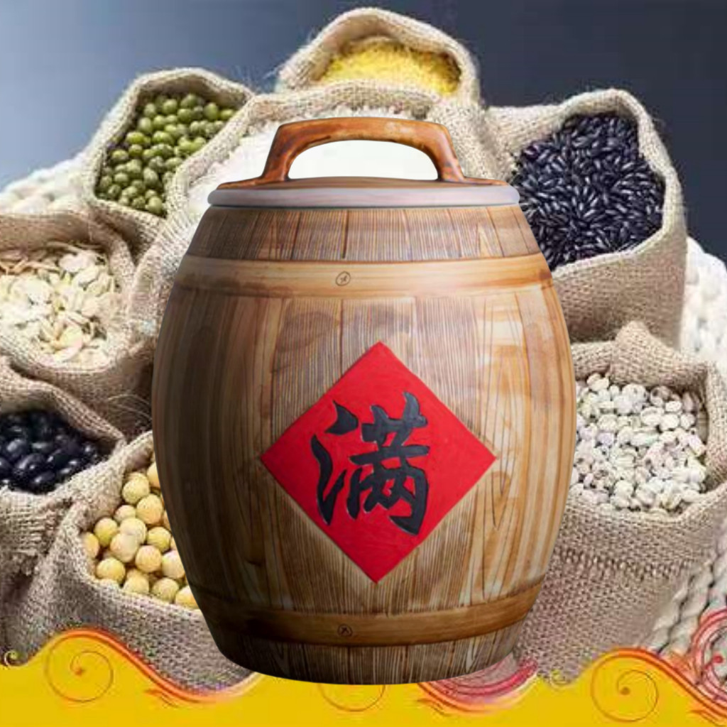 Rice storage container sealed ceramic jar with cover rice dispenser 5 ...