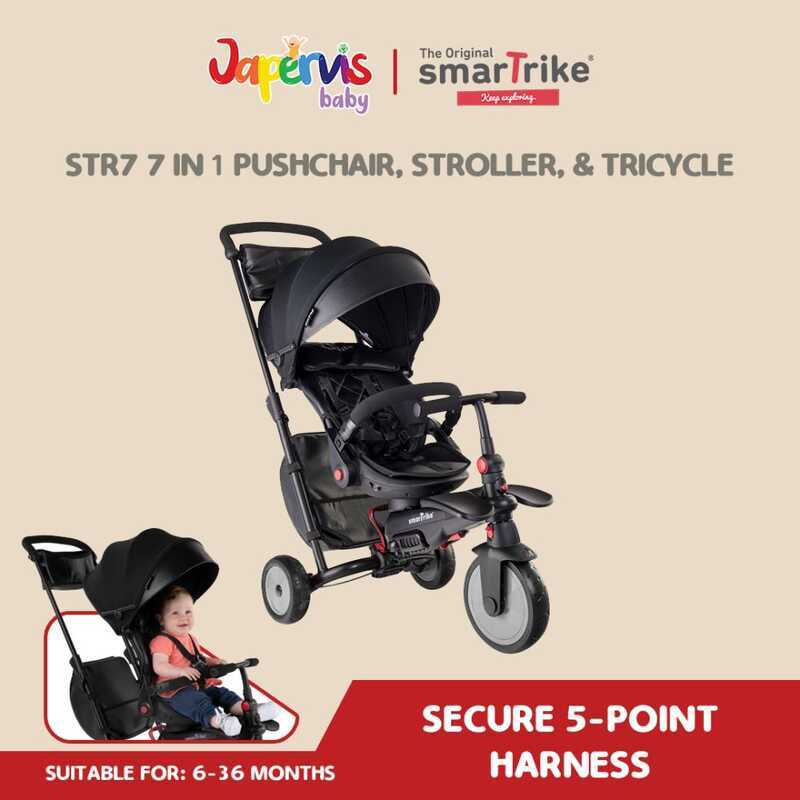 Smartrike Str7 Urban Black (7-In-1 Folding Stroller Trike) 629 | Shopee ...