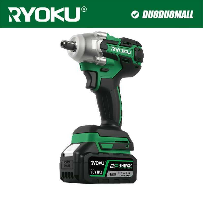Cordless RYOKU Impact Wrench 20v Brushless 5.0Ah With 2 Battery ...
