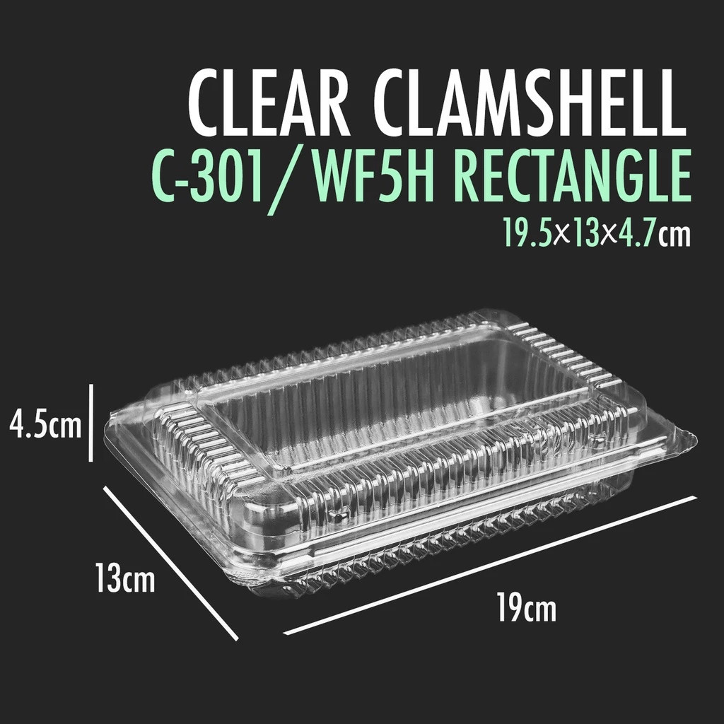 100pcs Clamshell Plastic Food Container Box Disposable Graham Ball ...