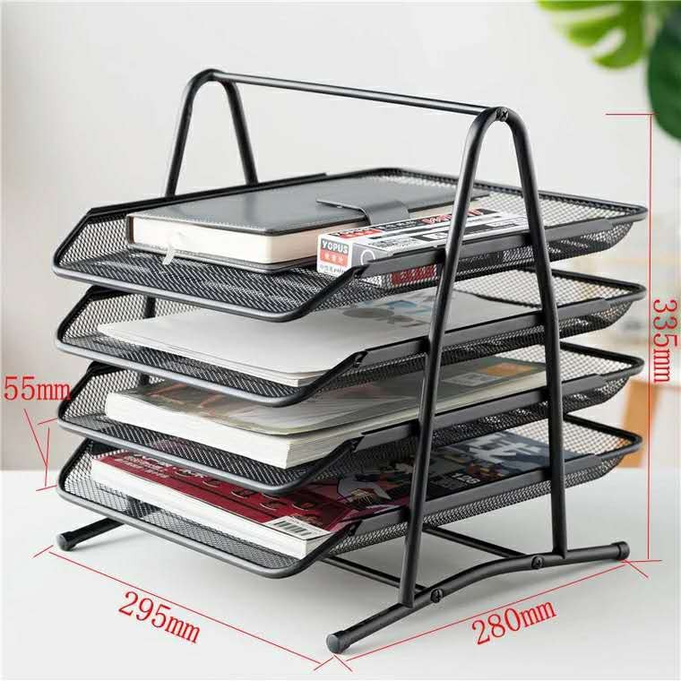 Wire mesh file tray frame with multiple file holders Four YYFT | Shopee ...