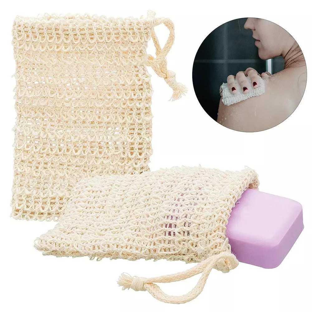 5pcs Natural Sisal Soap Bubble Bag Soap Saver Net Pouch Exfoliating ...