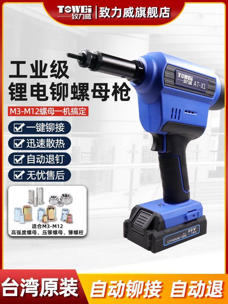 ☑♥ Zhiwei Fully Automatic Lithium Battery Rive Cap Gun Rive Electric ...