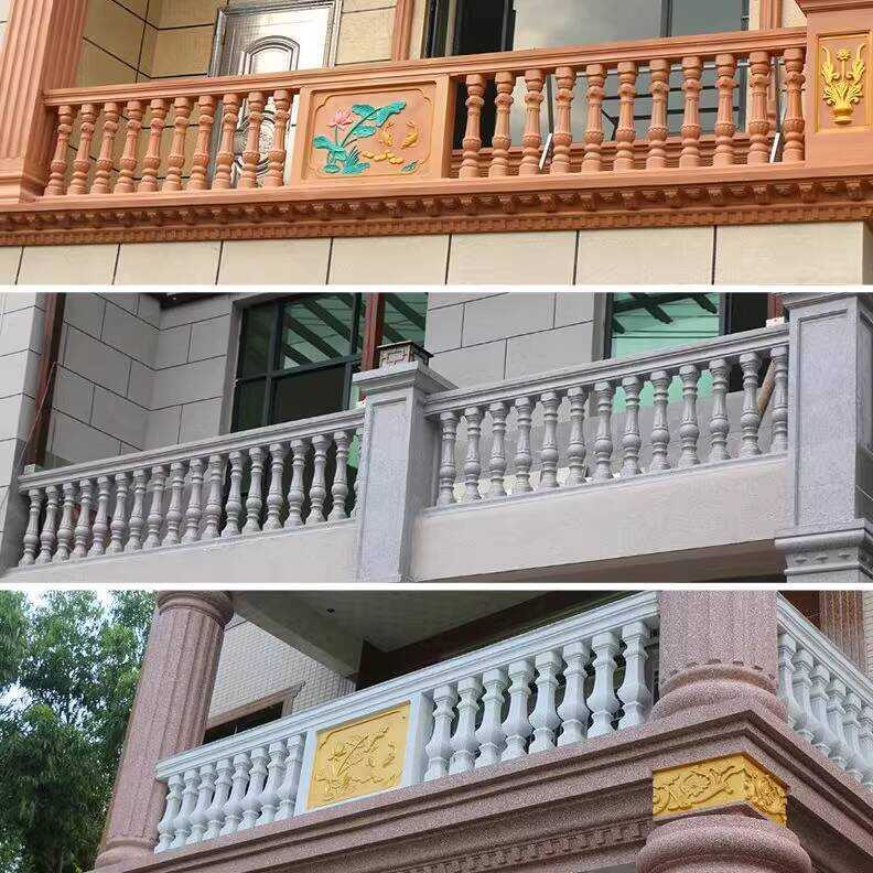 Guardrail Balcony Railing Handrail Vase Cement Pole Barrier Fence Roman ...