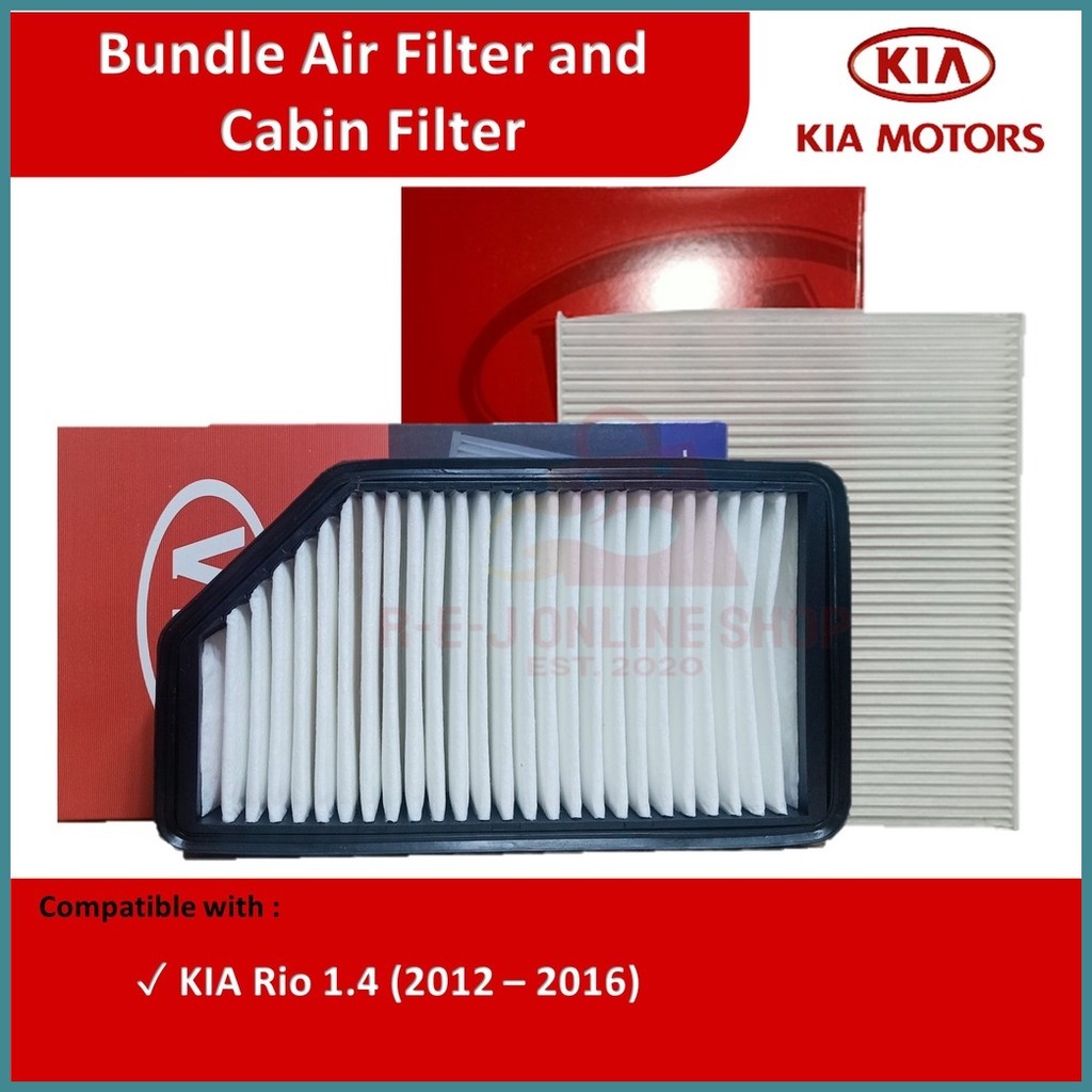 Bundle Air Filter and Cabin Filter for KIA Rio 1.4 (2012 - 2016), Car ...