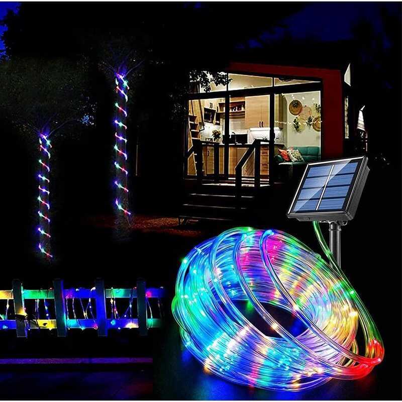 8 Modes PVC Tubes Solar Rope Light 7/12/22Meters Ip65 Waterproof ...